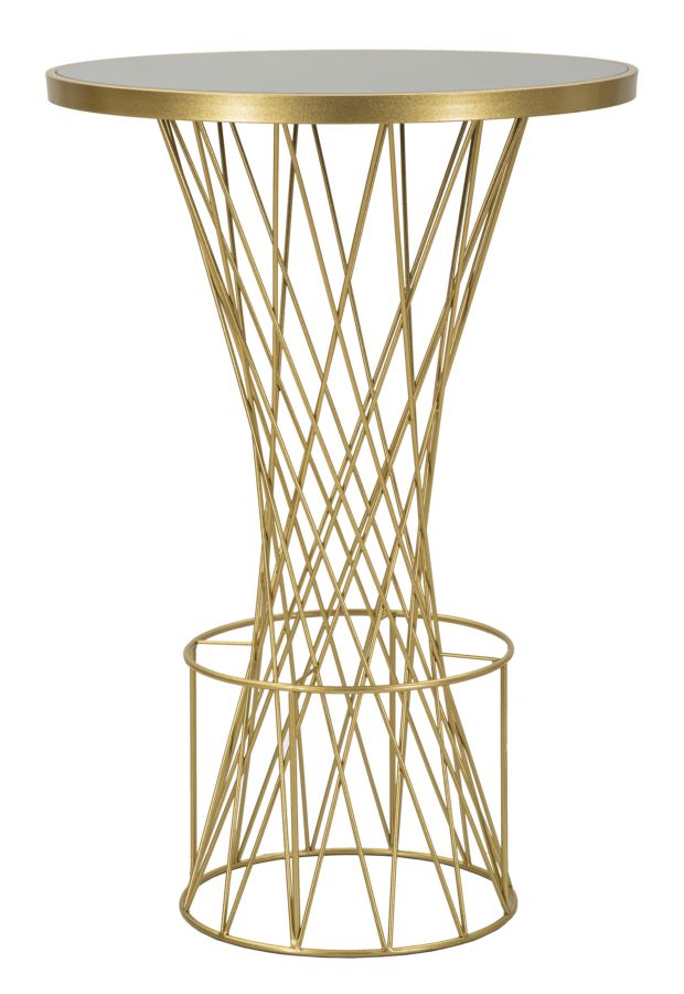 Glam Barbord   Guldfarve   Jern Og Glas   70x103 Cm
