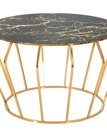 Glam Bord   Guldfarve Af Jern Og Glas   78x44x5 Cm