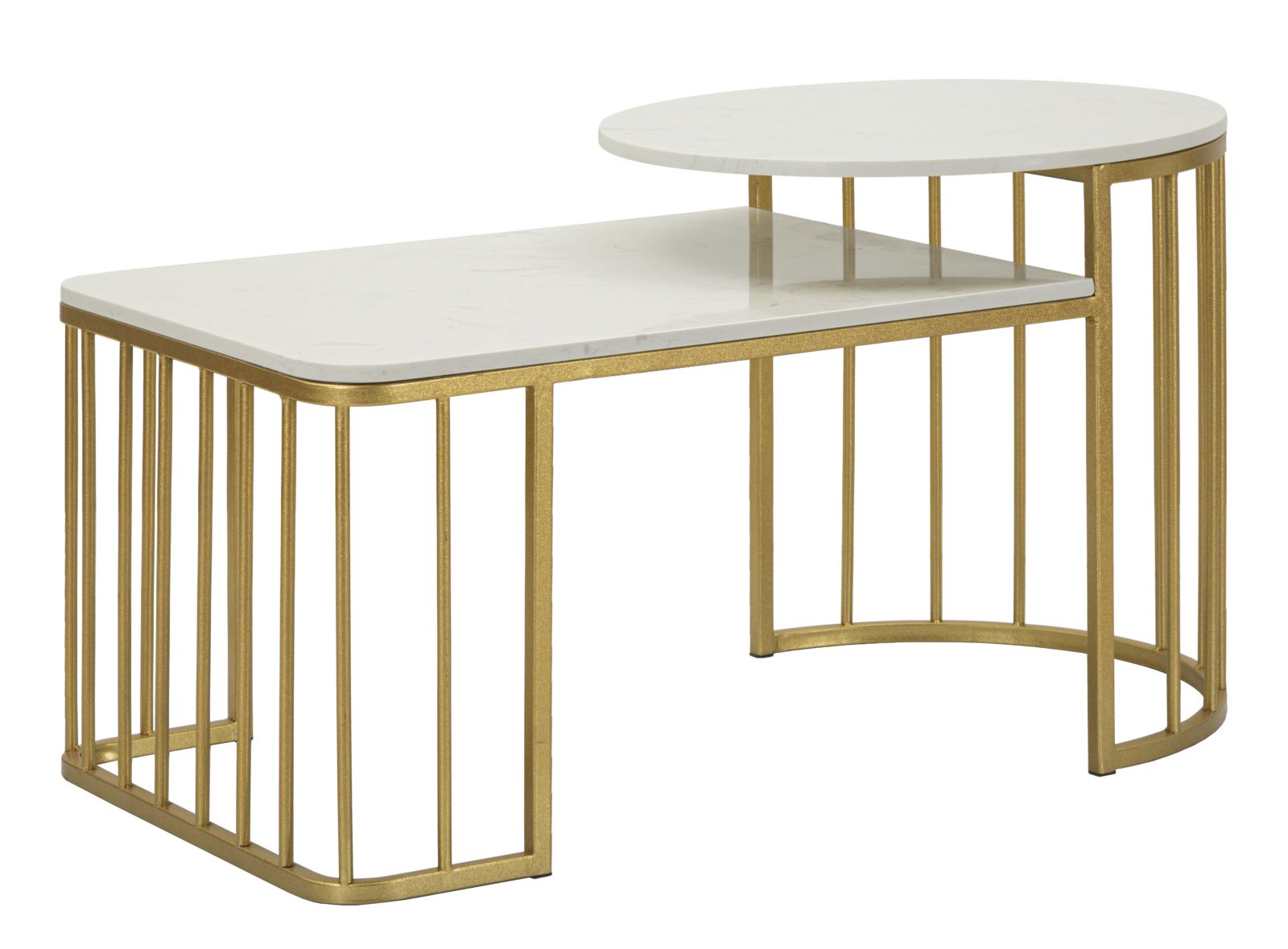 Glam Bord   Guldfarve   Jern Og Marmor   90x50x50 Cm