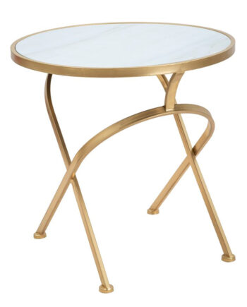Glam Bord   Guldfarve  Jern  Mdf Og Glas   50x5x50 Cm