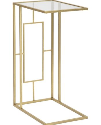 Glam Bord   Guldfarve  Jern Og Glas   40x5x25 Og 5x60 Cm