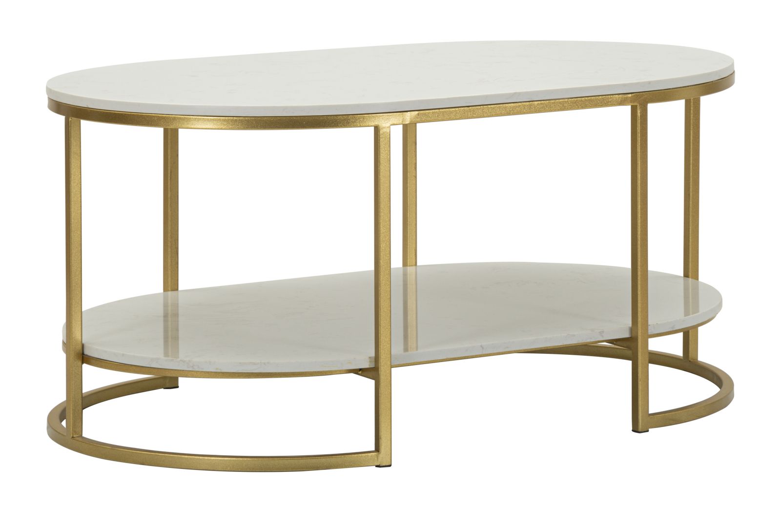 Glam Bord   Guldfarve  Jern Og Marmor   90x60x45 Cm