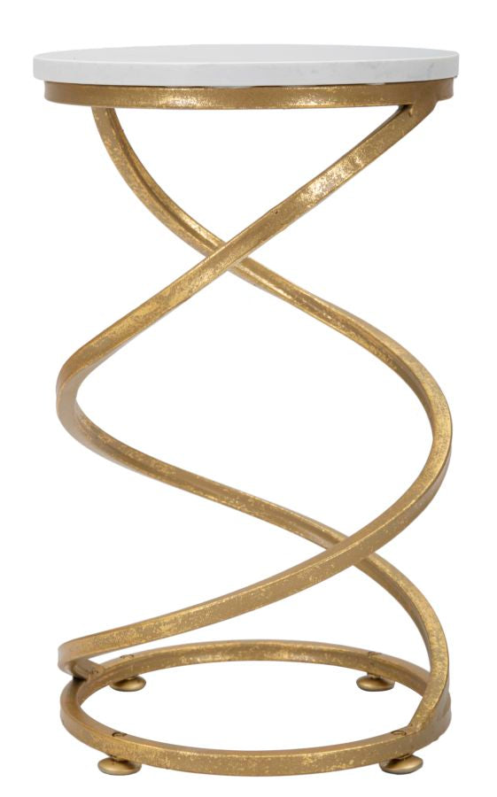 Glam Bord   Guldfarve  Jern Og Marmor   27x5x47 Cm