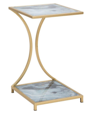 Glam Bord   Guldfarve  Metal Mdf Og Glas   40x35x60 Cm