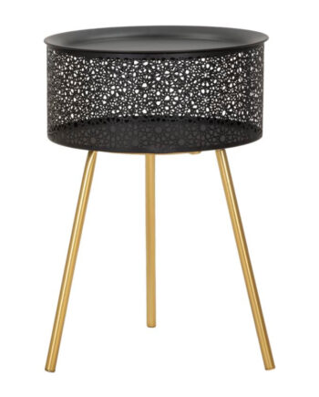 Glam Bord   Guldfarve Og Sort  Jern   35x50 Cm