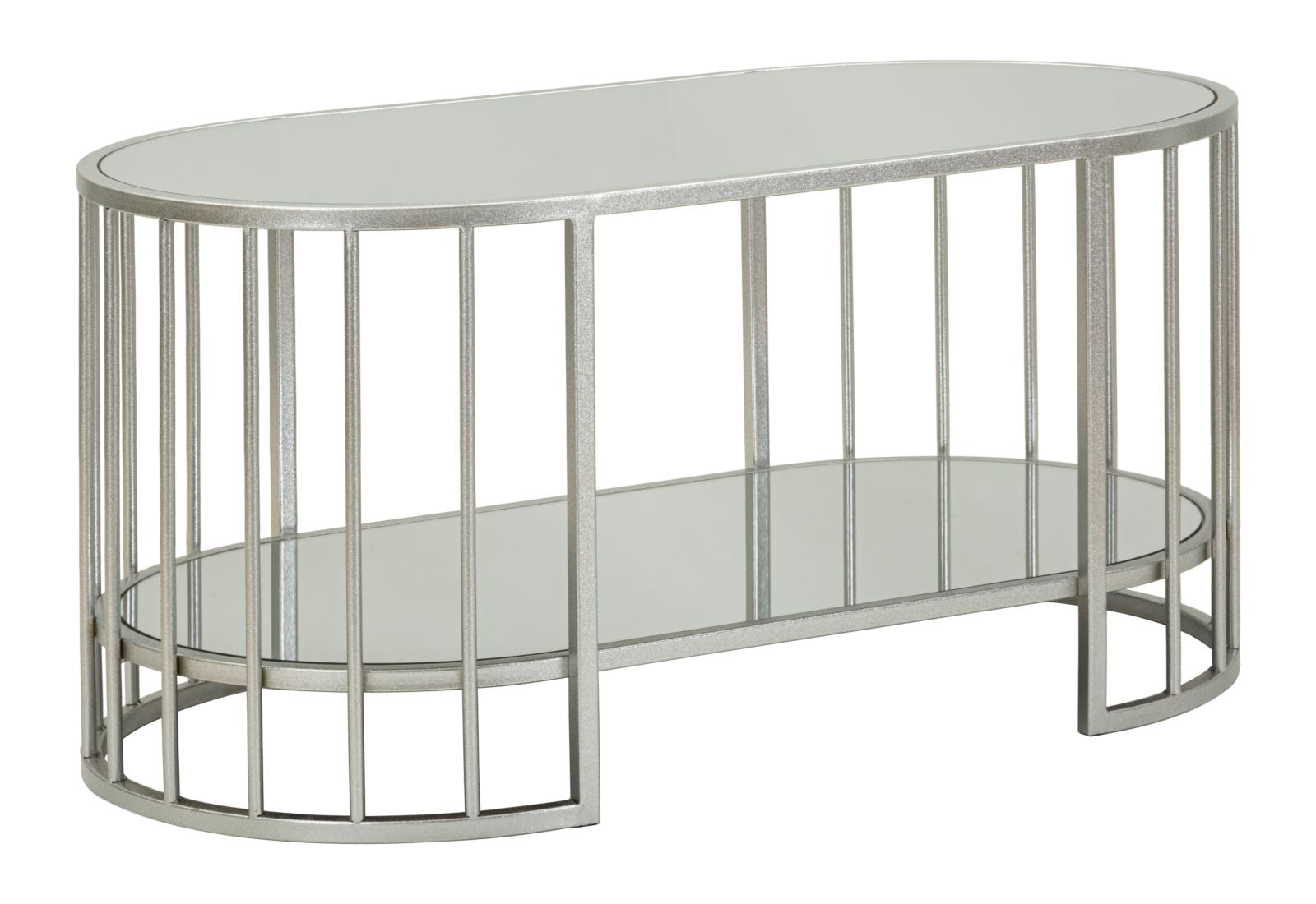 Glam Bord   Sølv Af Jern Og Spejl   90x50x45 Cm