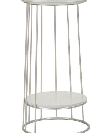 Glam Bord   Sølvfarve  Metal Og Kunstig Marmor   40x76 Cm