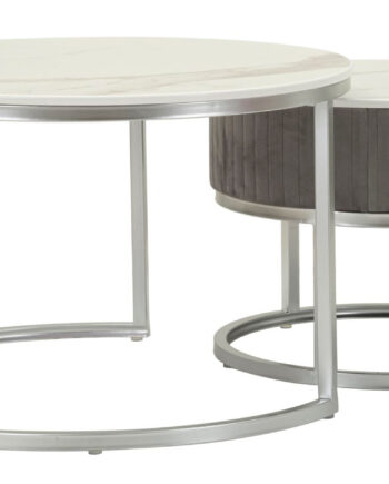 Glam Bord   Sølvfarve  Træ  Mdf Og Metal   70x45 50x40 Cm