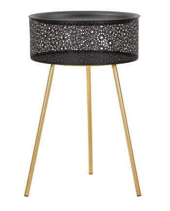Glam Bord   Sort Og Guldfarve  Metal   40x65 Cm