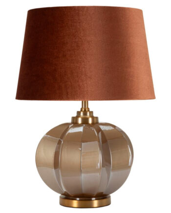 Glam Bordlampe   Guldfarve  Glas  Metal Og Stof   40x5x57 Cm