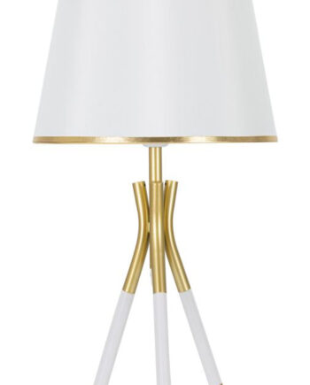 Glam Bordlampe   Guldfarve  Metal Og Stof   28x57 Cm