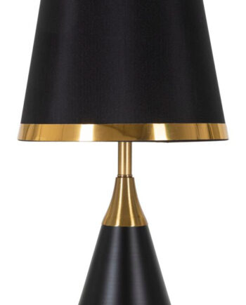 Glam Bordlampe   Guldfarve  Metal Og Stof   28x50 Cm