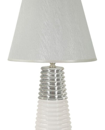 Glam Bordlampe   Keramik  Jern Og Stof   25x41 Cm