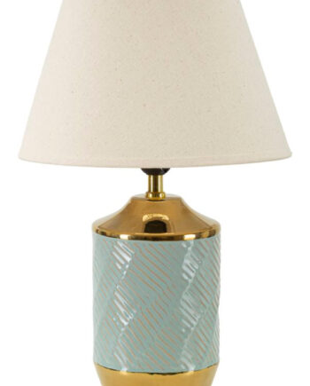 Glam Bordlampe   Keramik  Jern Og Stof   30x47 Cm