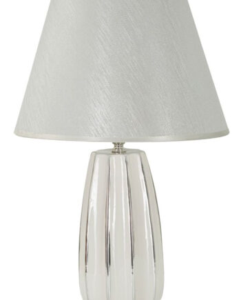 Glam Bordlampe   Keramik  Jern Og Stof    30x45 Cm