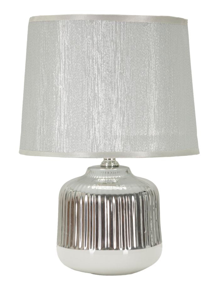 Glam Bordlampe   Keramik  Jern Og Stof   20x29 Cm