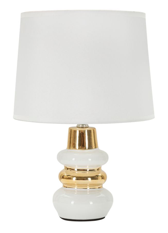 Glam Bordlampe   Keramik  Jern Og Stof   23x32 Cm
