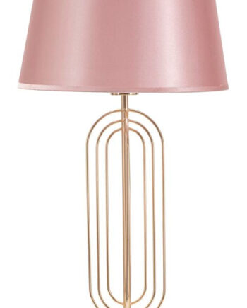 Glam Bordlampe   Pink  Metal Og Stof    33x64 Cm