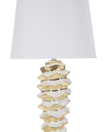 Glam Bordlampe  Keramik  Jern Og Stof   33x53 Cm