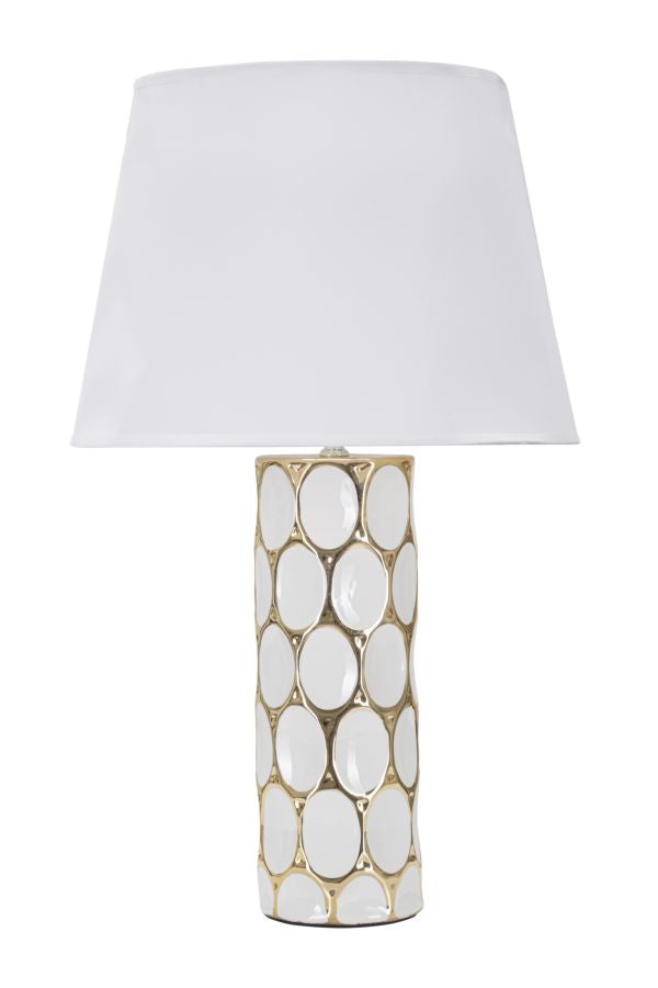 Glam Bordlampe  Keramik  Jern Og Stof   34x5x56 Cm