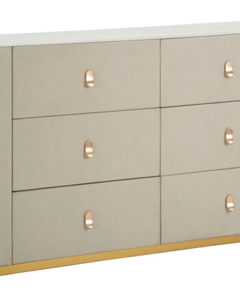 Glam Kommode   Guldfarve  Fyrretræ  Mdf Og Metal   140x45x76 Cm