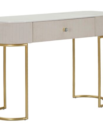Glam Konsolbord   Guldfarve  Metal  Træ  Stof   100x40x75 Cm