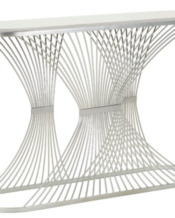 Glam Konsolbord   Sølvfarve  Metal Og Kunstig Marmor   120x35x79 Cm