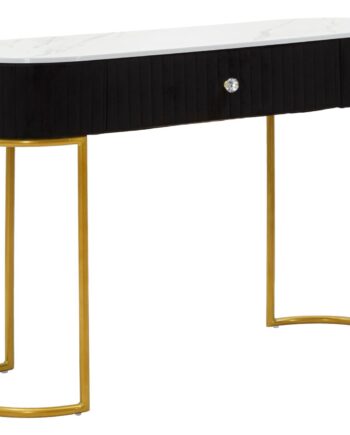Glam Konsolbord  Metal  Træ Og Stof   100x43x74 Cm