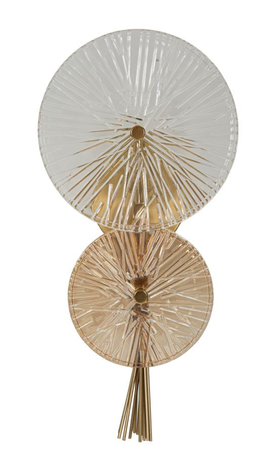 Glam Lampe   Guld Af Glas Og Jern   20x14x41 Cm