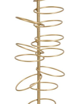 Glam Lysestage   Guldfarve  Metal Og Marmor   14x13x50 Cm