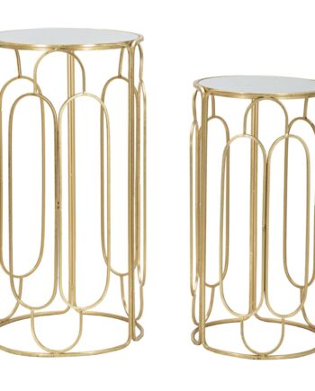 Glam Plantestativer   Guldfarve  Metal Og Glas   36x5x70 Og 31x60 Cm