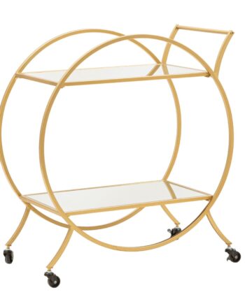 Glam Rullevogn   Guldfarve  Metal  Mdf   70x36x5 Cm