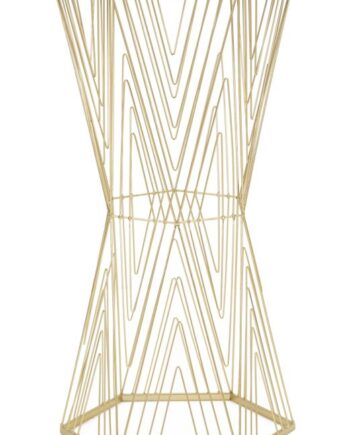 Glam Sidebord   Guldfarve  Jern Og Spejl   40x35x80 Cm