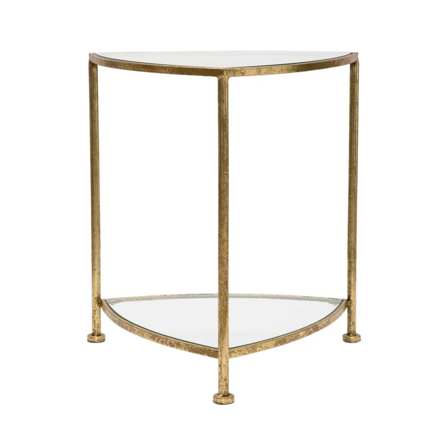 Glam Sofabord   Jern Og Glas   45x45x50 Cm