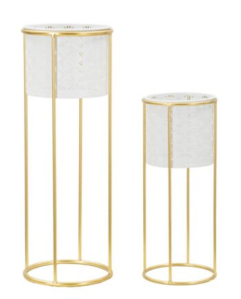 Glam Vase   Guldfarve  Metal   17x46 14x34 Cm