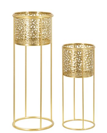 Glam Vaser   Guldfarve  Metal    17x46 Og 14x34 Cm