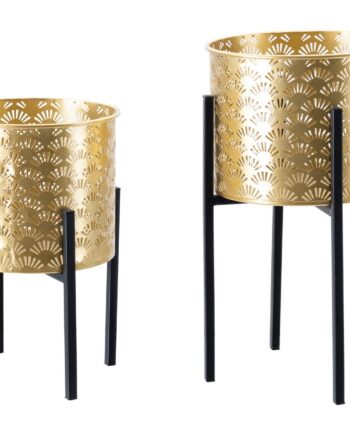 Glam Vaser   Guldfarve  Metal   21x38 Og 19x28 Cm