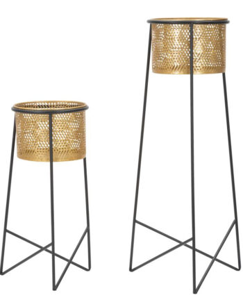 Glam Vaser   Guldfarve  Metal   37x76 27x51 Cm
