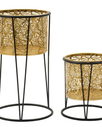 Glam Vaser   Guldfarve  Metal   21x40 19x22 Cm