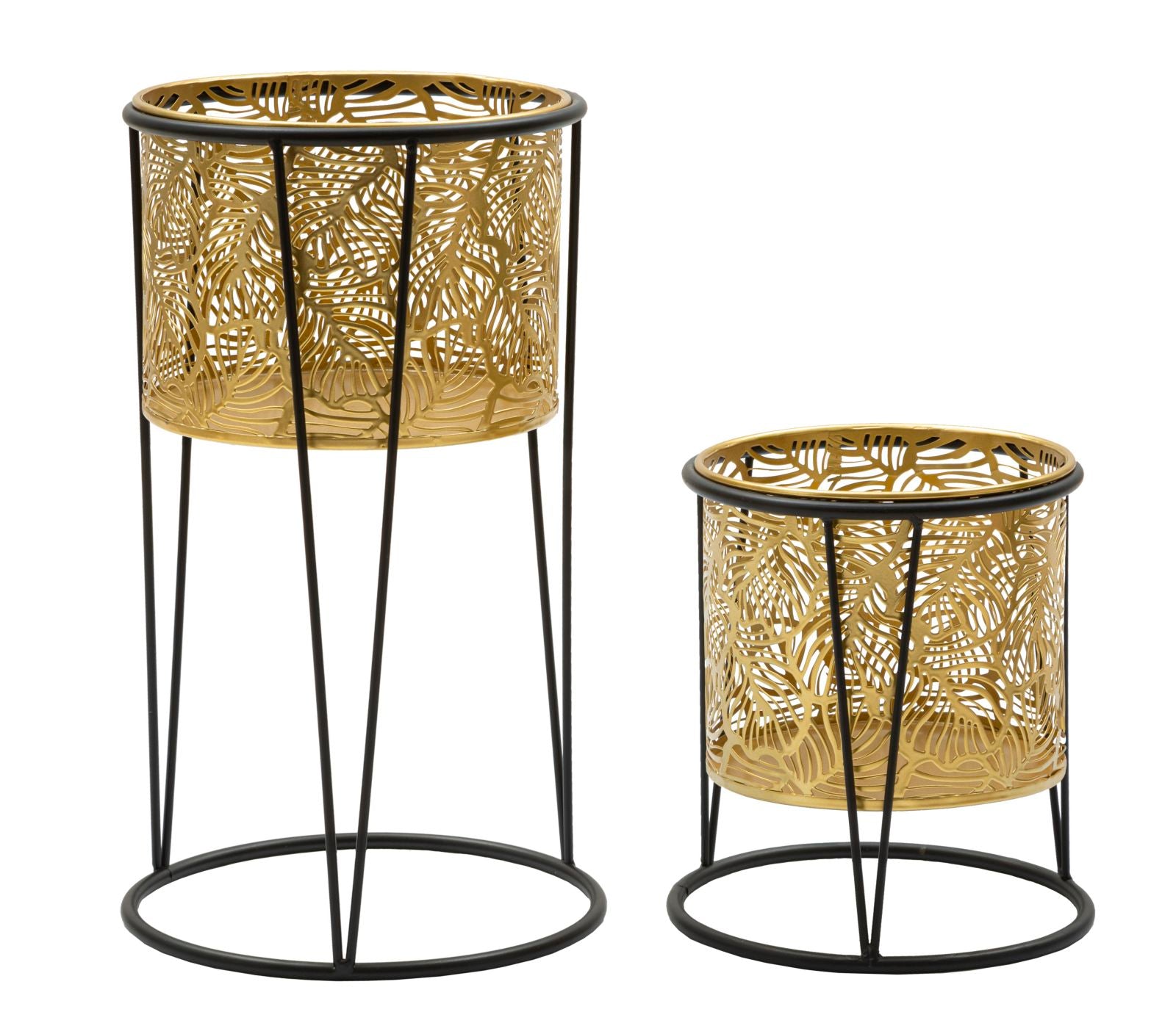 Glam Vaser   Guldfarve  Metal   21x40 19x22 Cm