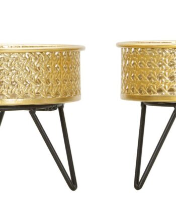 Glam Vaser   Guldfarve  Metal    20x5x13 Og 18x13 Cm