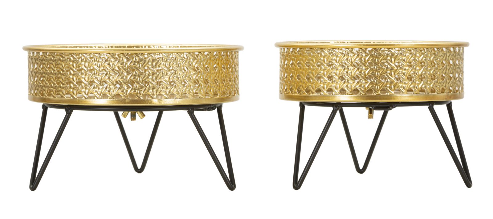 Glam Vaser   Guldfarve  Metal    20x5x13 Og 18x13 Cm