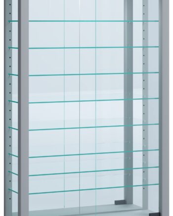 Gulv Vitrineskab  Quot Lumo Mini Quot  Med Spejl   Inkl  Led Lys  91x59x18 Cm  Farve: Sølv