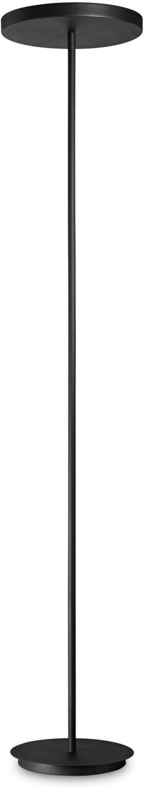 Gulvlampe Ideal Lux Colonna   Sort Metal Stående Lampe ø35   H181 Cm  Ip20 Med Varmt 3000k Lys
