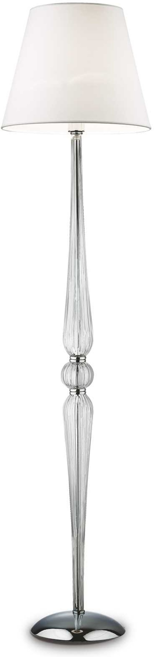 Gulvlampe Ideal Lux Dorothy ø40   H165 Cm Transparent Glas Og Krom