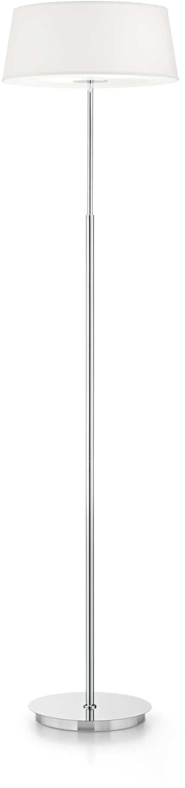 Gulvlampe Ideal Lux Hilton ø40     H160   Cm Hvid Krom
