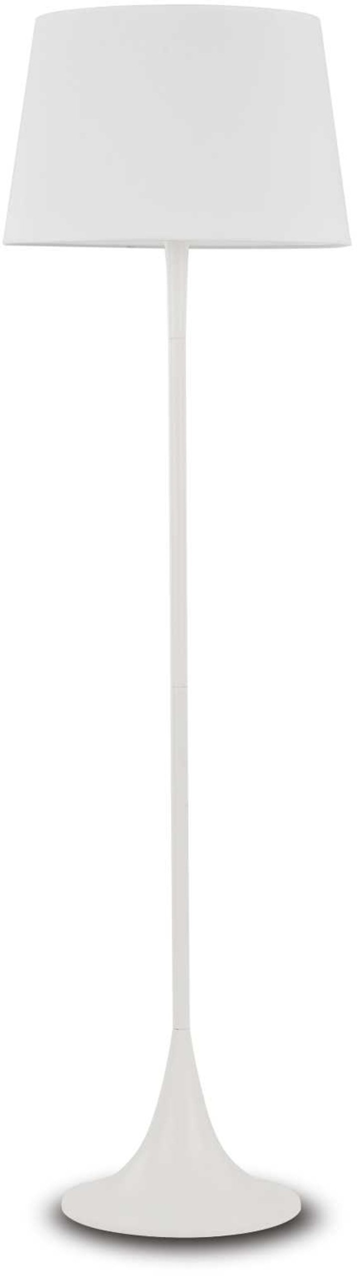 Gulvlampe Ideal Lux London Hvid Metal Og Stof ø50   H174 Cm
