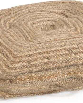 Gulvpude Kave Home Abir  Rustik Jute-bomuld Natur 58ã 58ã 15 Cm