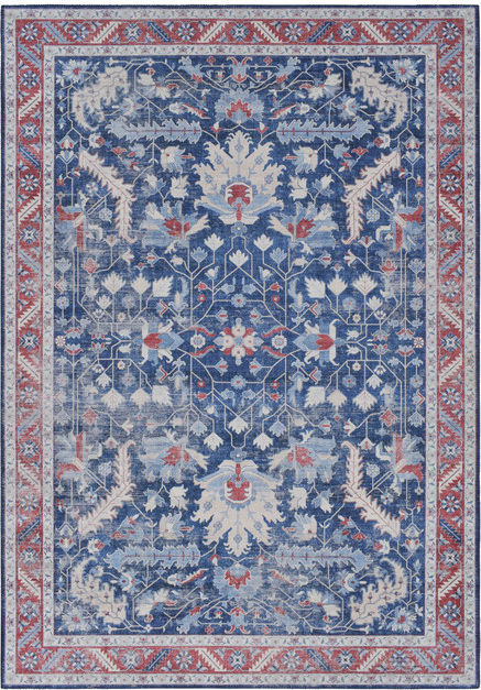 Gulvtæppe Loomery Fenix 120   180 Cm Multifarvet Fløjlsgarn Vintage-look Med Persisk Mønster