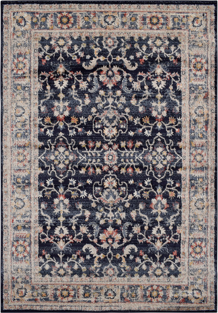 Gulvtæppe Loomery Florence 200ã 290 Cm Marineblå Beige Polypropylen